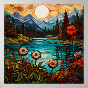 Majestätische Schneeberge und Ursprüngliches Alpin Poster