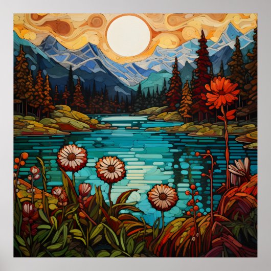 Majestätische Schneeberge und Ursprüngliches Alpin Poster (Vorne)