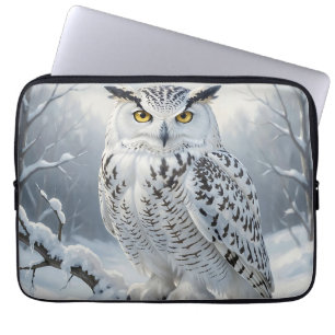 Majestätische Schneeeule Winterlandschaft Laptopschutzhülle
