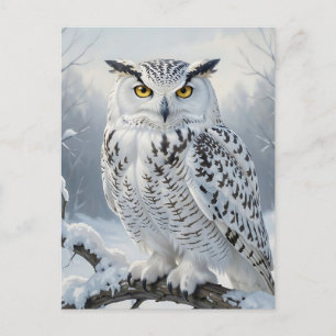 Majestätische Schneeeule Winterlandschaft Postkarte