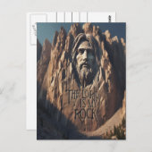 Majestätische Statue Jesu: Der Herr ist mein Felse Postkarte (Vorne/Hinten)