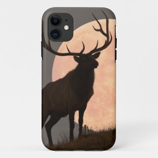 Majestätische Stier-Elch-und Vollmond-Aufstieg Case-Mate iPhone Hülle (Rückseite)