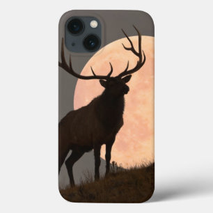 Majestätische Stier-Elch-und Vollmond-Aufstieg iPhone 13 Hülle