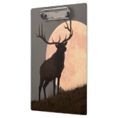 Majestätische Stier-Elch-und Vollmond-Aufstieg Klemmbrett (Links)