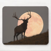Majestätische Stier-Elch-und Vollmond-Aufstieg Mousepad (Vorne)