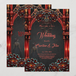 Majestätische Türme mit dunklen Blume. Einladung