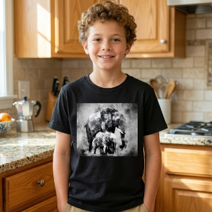 Majestätische weibliche afrikanische Elefanten mit T-Shirt