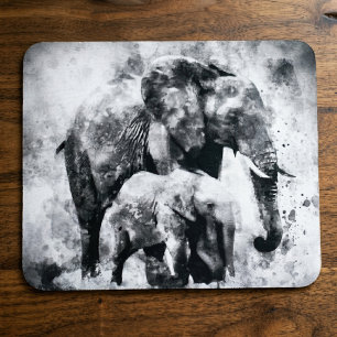 Majestätische weibliche afrikanische Elefantin mit Mousepad