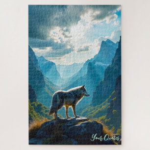 Majestätische Wolf Berg Kunst Puzzle