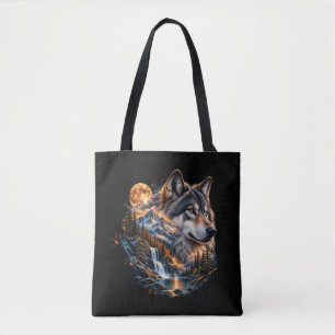Majestätische Wolf Vollmond-Wilderness-Tasche Tasche