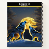 Majestätische Wölfe heulen in einer sonnigen Mondn Notizblock (Rückseite)