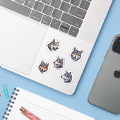 majestätische Wolfstickerpackung Aufkleber (Laptop mit iPhone)