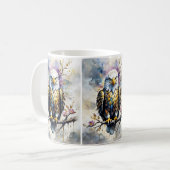 Majestätischer Adler auf goldener Blütenzweig Kaffeetasse (Vorderseite Links)