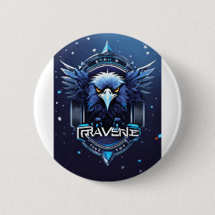 Majestätischer Adler-Logo-Button – Kühnes & Kraftv Button