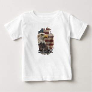 Majestätischer Adler und Flagge – Geist der Freihe Baby T-shirt