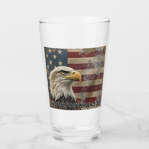 Majestätischer Adler und Flagge – Geist der Freihe Glas