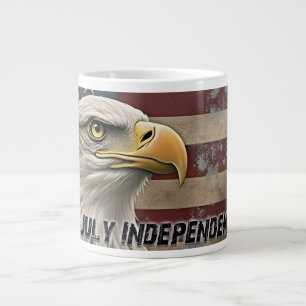 Majestätischer Adler und Flagge – Geist der Freihe Jumbo-Tasse