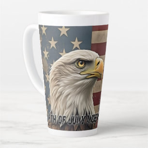 Majestätischer Adler und Flagge – Geist der Freihe Milchtasse