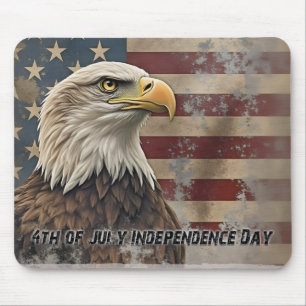 Majestätischer Adler und Flagge – Geist der Freihe Mousepad