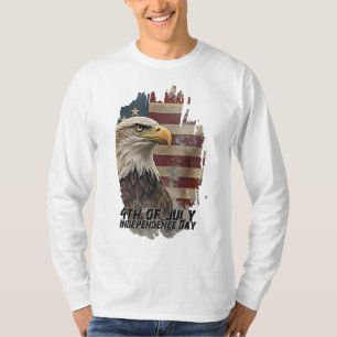 Majestätischer Adler und Flagge – Geist der Freihe T-Shirt