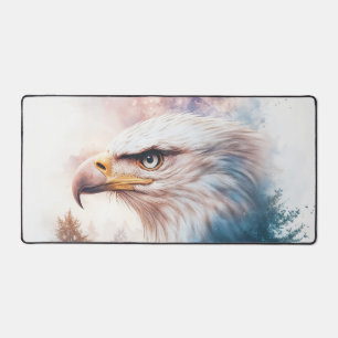 Majestätischer Adler Wald Profil Ätherisches Rosa Schreibtischunterlage