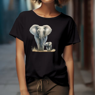 Majestätischer afrikanischer Elefant und Baby in A Tri-Blend Shirt