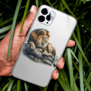 Majestätischer Afrikanischer Löwe in Aquarell Case-Mate iPhone Hülle