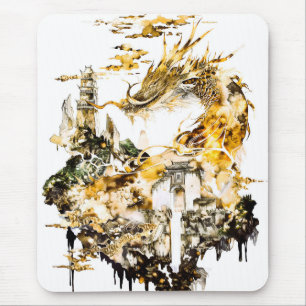 Majestätischer asiatischer Mythologie-Drache-Tempe Mousepad