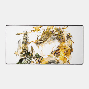 Majestätischer asiatischer Mythologie-Drache Tempe Schreibtischunterlage