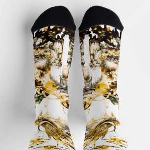 Majestätischer asiatischer Mythologie-Drache-Tempe Socken