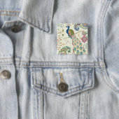 Majestätischer blauer Pfau Button (Beispiel)