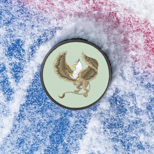 Majestätischer brauner Fantasy-Greif mythischer Gr Eishockey Puck