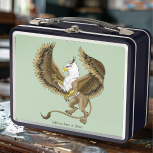 Majestätischer brauner Fantasy-Greif mythischer Gr Metall Brotdose