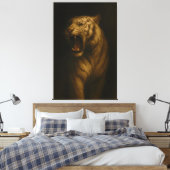 Majestätischer brüllender Weißer Tiger – Fine Art  Leinwanddruck (Insitu (Schlafzimmer))