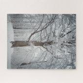 Majestätischer Buchenbaum im Winterwald Puzzle (Horizontal)