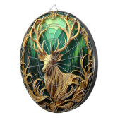 Majestätischer Buck, der in einen ruhigen Wald hin Dartscheibe (Vorderseite rechts)