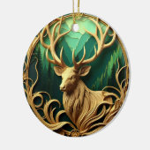 Majestätischer Buck, der in einen ruhigen Wald hin Keramik Ornament (Links)