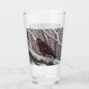 Majestätischer Bussard auf schneebedecktem Ast Win Glas