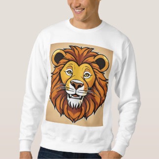 Majestätischer Cartoon-Löwenkopf | Kühner Safari-K Sweatshirt