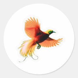 Majestätischer Cendrawasih-Vogel-Aufkleber - indon Runder Aufkleber