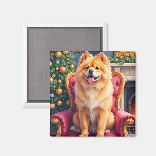 Majestätischer Chow Chow von großem Weihnachtsbaum Magnet (Vorderseite/Rückseite)