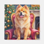 Majestätischer Chow Chow von großem Weihnachtsbaum Magnet (Vorne)