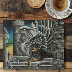Majestätischer Dark Fantasy Rottweiler Gargoyle Bu Puzzle
