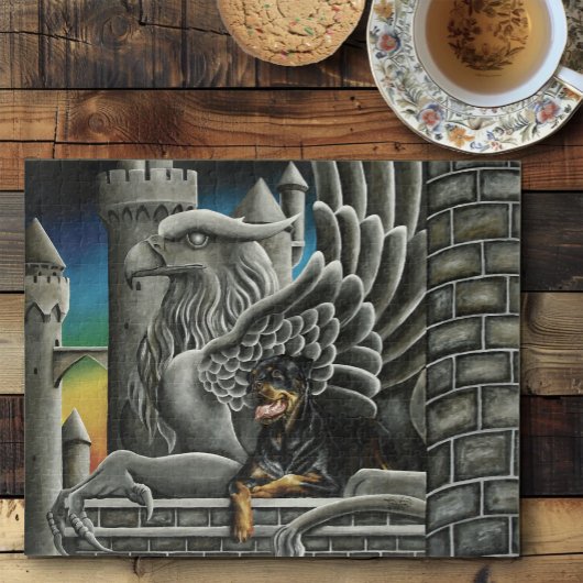 Majestätischer Dark Fantasy Rottweiler Gargoyle Bu Puzzle