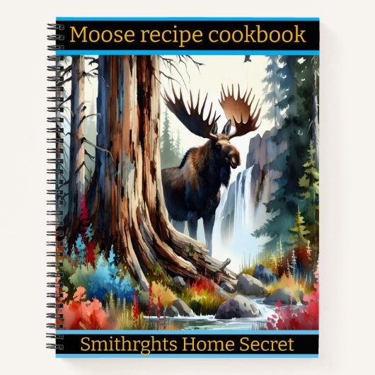 Majestätischer Elch am ruhigen Waldwasserfall Notizblock (Vorderseite)