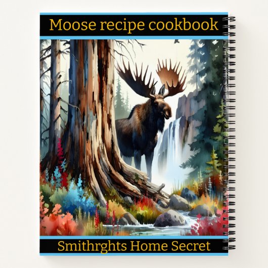 Majestätischer Elch am ruhigen Waldwasserfall Notizblock (Rückseite)