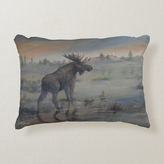 Majestätischer Elch Dekokissen (Vorderseite)