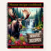 Majestätischer Elch durch einen ruhigen Wasserfall Notizblock (Vorderseite)