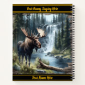 Majestätischer Elch durch einen ruhigen Wasserfall Notizblock (Rückseite)