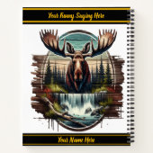 Majestätischer Elch durch einen ruhigen Wasserfall Notizblock (Rückseite)